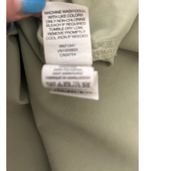 LL Bean Mens Outdoor Button Shirt XXL Green Nylon Utility Hiking Fishing Travel - Picture 9 of 11